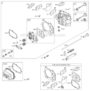 Page B Diagram and Parts List for 12C600 0100-0118 Briggs and Stratton Engine